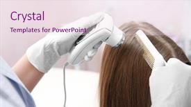  Presentation with clinic observation day - PPT theme having loss prevention - woman visiting dermatologist at clinic background and a sky blue colored foreground