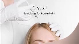  Presentation with loss prevention - Presentation theme with loss prevention - young woman with hair problem background and a white colored foreground