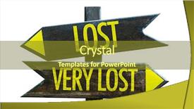  Presentation with lost - Presentation design consisting of lost - very lost signpost isolated background and a tawny brown colored foreground