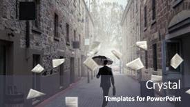  Presentation with lost - PPT theme with lost-among-city-streets-mixed background and a dark gray colored foreground