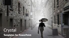  Presentation with lost - Beautiful slide deck featuring lost-among-city-streets-mixed backdrop and a dark gray colored foreground