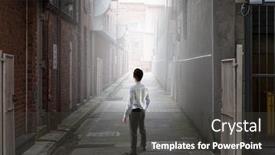  Presentation with lost - Cool new PPT theme with lost-among-city-streets-mixed backdrop and a dark gray colored foreground