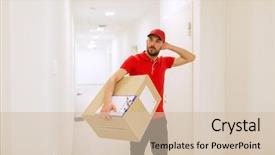  Presentation with mail - Audience pleasing presentation theme consisting of lost boy - delivery mail people and shipment backdrop and a soft green colored foreground