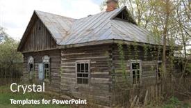  Presentation with village - PPT theme consisting of lost-broken-wooden-old-house background and a tawny brown colored foreground