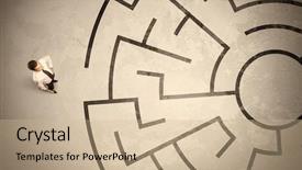  Presentation with lost - Cool new theme with lost business man looking backdrop and a soft green colored foreground