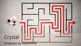  Presentation with lost - Cool new PPT theme with lost businessman found the way backdrop and a soft green colored foreground