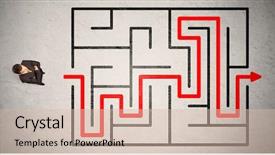  Presentation with lost in the maze - Audience pleasing slide deck consisting of lost businessman found the way backdrop and a  colored foreground