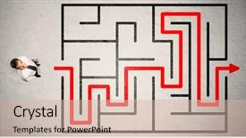  Presentation with lost - Beautiful slides featuring lost businessman found the way backdrop and a  colored foreground