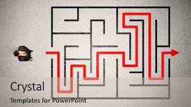  Presentation with lost in the maze - Presentation with lost businessman found the way background and a  colored foreground