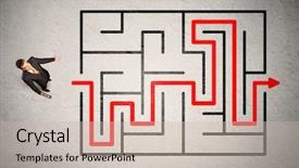  Presentation with lost in the maze - Colorful PPT layouts enhanced with lost businessman found the way backdrop and a  colored foreground