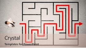  Presentation with lost - Beautiful slide set featuring lost businessman found the way backdrop and a  colored foreground