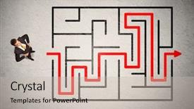  Presentation with lost - Beautiful slide deck featuring lost businessman found the way backdrop and a  colored foreground