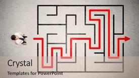  Presentation with lost - Cool new theme with lost businessman found the way backdrop and a soft green colored foreground