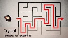  Presentation with lost - Cool new PPT theme with lost businessman found the way backdrop and a  colored foreground