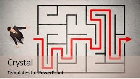  Presentation with lost in the maze - Beautiful theme featuring lost businessman found the way backdrop and a  colored foreground