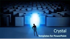  Presentation with lost - Slide set featuring lost businessman standing background and a ocean colored foreground