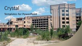  Presentation with chernobyl - Cool new PPT theme with lost city near chernobyl area backdrop and a light blue colored foreground