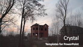  Presentation with chernobyl - Slide set consisting of lost city near chernobyl area background and a dark gray colored foreground