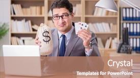  Presentation with playing cards - Colorful presentation enhanced with lost coin - businessman gambling playing cards backdrop and a coral colored foreground