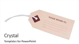  Presentation with luggage - Audience pleasing slides consisting of lost found - luggage tag on a white backdrop and a pink colored foreground