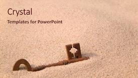  Presentation with lost - Amazing presentation having lost found - rusty old key part buried backdrop and a lemonade colored foreground