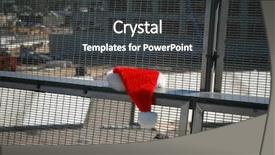  Presentation with pedestrian bridge - Cool new presentation theme with lost found - santa claus hat lays abandoned backdrop and a dark gray colored foreground