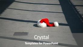  Presentation with pedestrian bridge - Theme consisting of lost found - santa claus hat lays abandoned background and a gray colored foreground