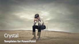  Presentation with lost - Beautiful slide set featuring lost ground - hopeless businessman sitting backdrop and a coral colored foreground