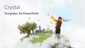  Presentation with lost - PPT theme featuring lost-in-darkness-mixed-media background and a sky blue colored foreground