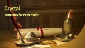  Presentation with antique parchment - Slide deck enhanced with lost money - antique parchment paper sheets lit background and a wine colored foreground