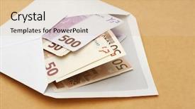  Presentation with prosperity - Slides enhanced with lost money - euros in an envelope-concept background and a lemonade colored foreground