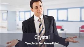  Presentation with lost - Cool new theme with lost money - young businessman excusing himself backdrop and a dark gray colored foreground