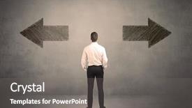  Presentation with decision - Slides having lost opportunity - business man taking a decision background and a gray colored foreground