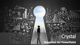  Presentation with black hole - Beautiful theme featuring lost opportunity - silhouette of businesswoman against black backdrop and a dark gray colored foreground