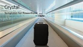  Presentation with lost - PPT layouts featuring lost suitcase at the airport background and a light blue colored foreground