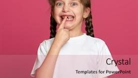  Presentation with lost - Colorful slide set enhanced with lost tooth girl child portrait backdrop and a coral colored foreground