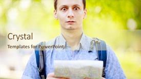  Presentation with holding hands - Amazing slide deck having lost tourist holding map backdrop and a cream colored foreground