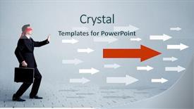  Presentation with lost people - Cool new PPT theme with lost young sales person backdrop and a sky blue colored foreground