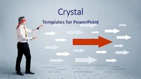  Presentation with lost people - PPT theme having lost young sales person background and a lemonade colored foreground