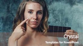  Presentation with acne woman - Slides enhanced with lot of acne and she background and a violet colored foreground