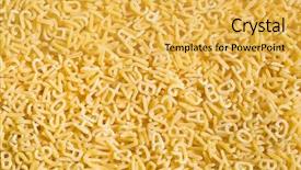  Presentation with alphabet - Amazing presentation design having lot of alphabet pasta backdrop and a yellow colored foreground
