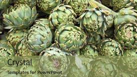  Presentation with food - Presentation design with lot of artichokes - food background background and a yellow colored foreground