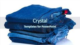  Presentation with jeans - Audience pleasing presentation consisting of lot of blue jeans isolated backdrop and a ocean colored foreground