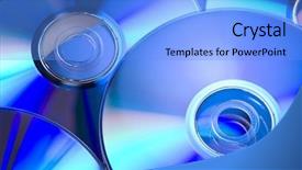  Presentation with isp network cables closeup - Amazing PPT layouts having lot of cd on closeup backdrop and a light blue colored foreground