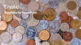  Presentation with different country food culture - Presentation consisting of lot of coins from different background and a coral colored foreground