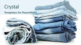  Presentation with jeans - Cool new presentation theme with lot of different blue jeans backdrop and a sky blue colored foreground