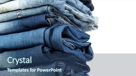  Presentation with jeans - Beautiful PPT layouts featuring lot of different blue jeans backdrop and a ocean colored foreground