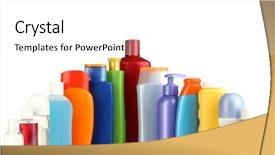  Presentation with personal care products - Beautiful PPT layouts featuring lot of different cosmetic products backdrop and a white colored foreground