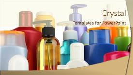  Presentation with personal care - Beautiful presentation theme featuring lot of different cosmetic products backdrop and a cream colored foreground