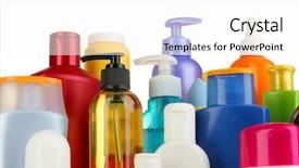  Presentation with personal care products - Presentation design with lot of different cosmetic products background and a white colored foreground